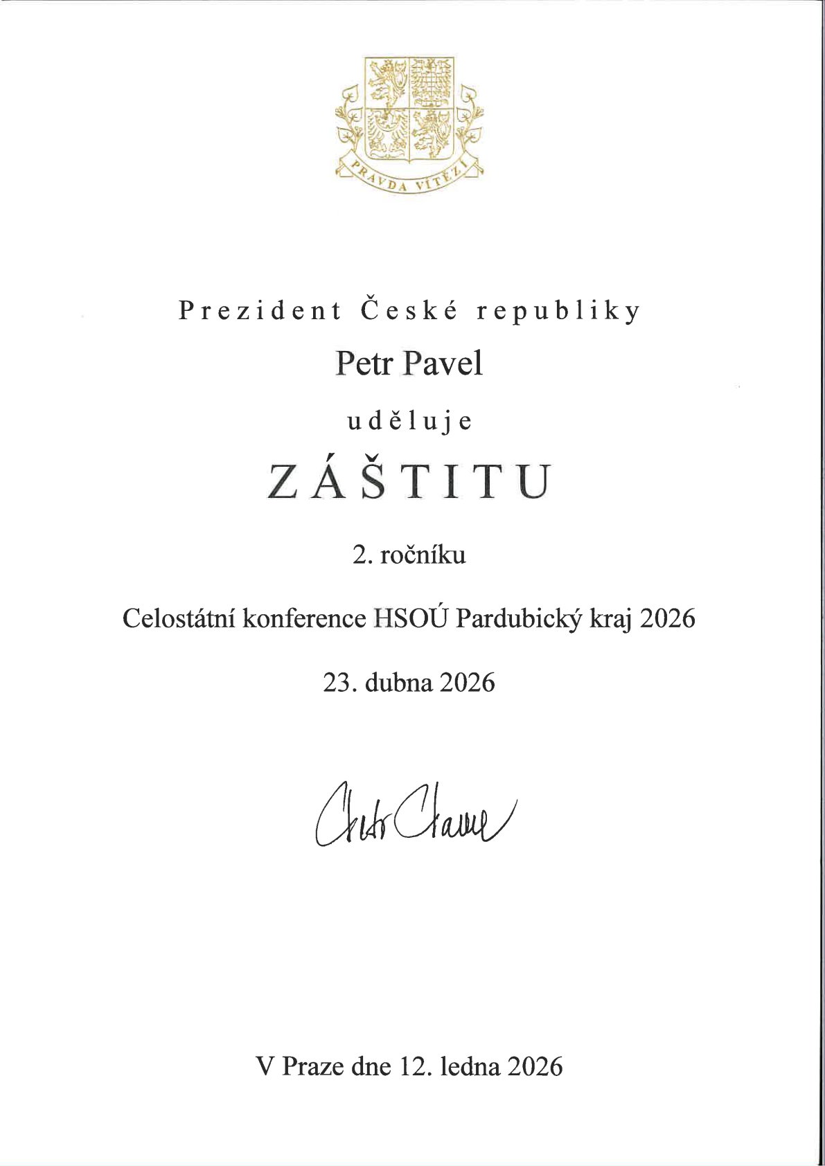 Záštita Petr Pavel